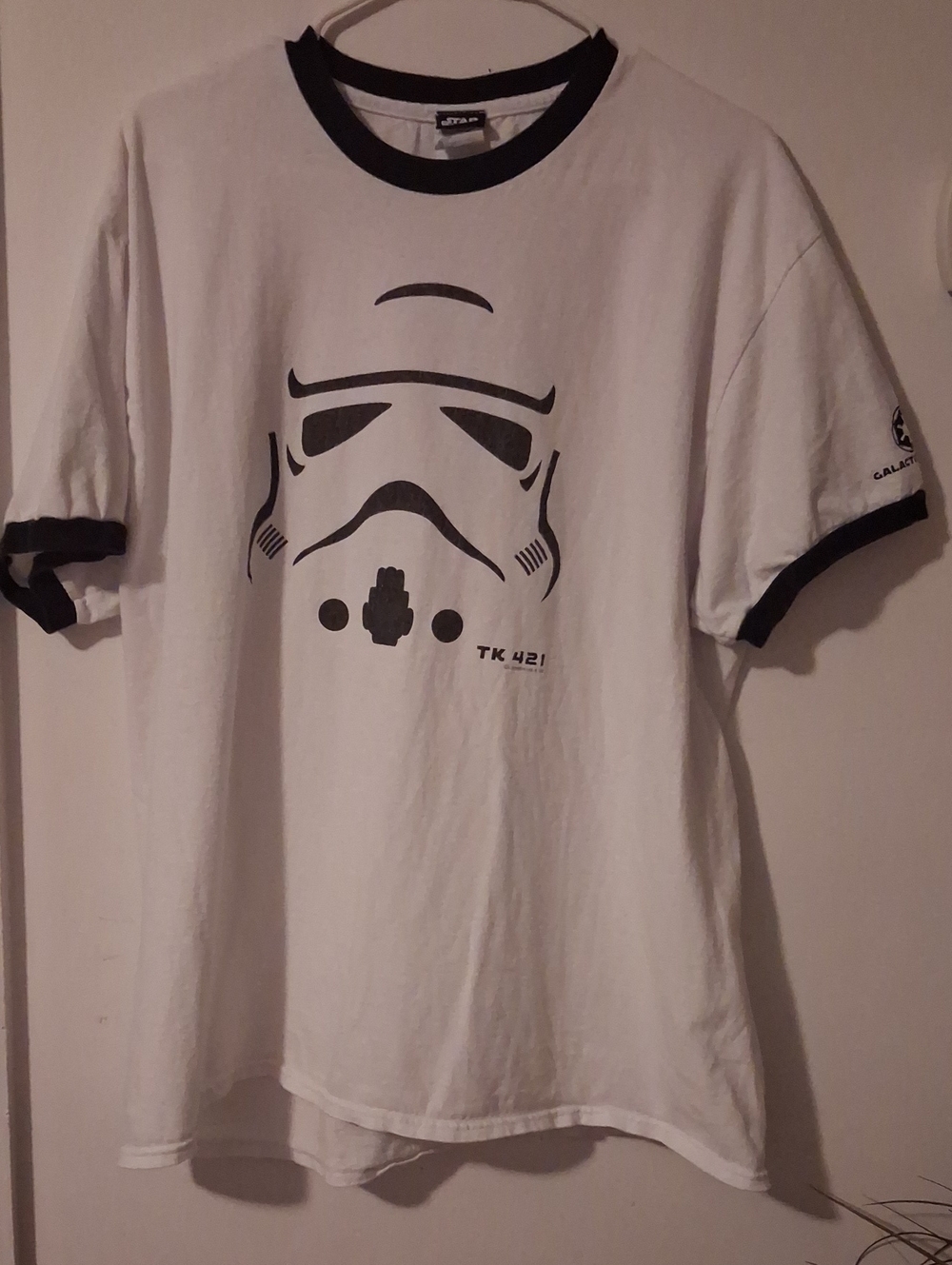 Star Wars White and Black Stormtrooper Graphic Ringer Tee